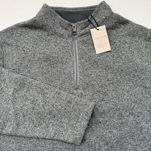 Peter Millar Crown Sweater Fleece Quarterer Zip XL Gale Grey